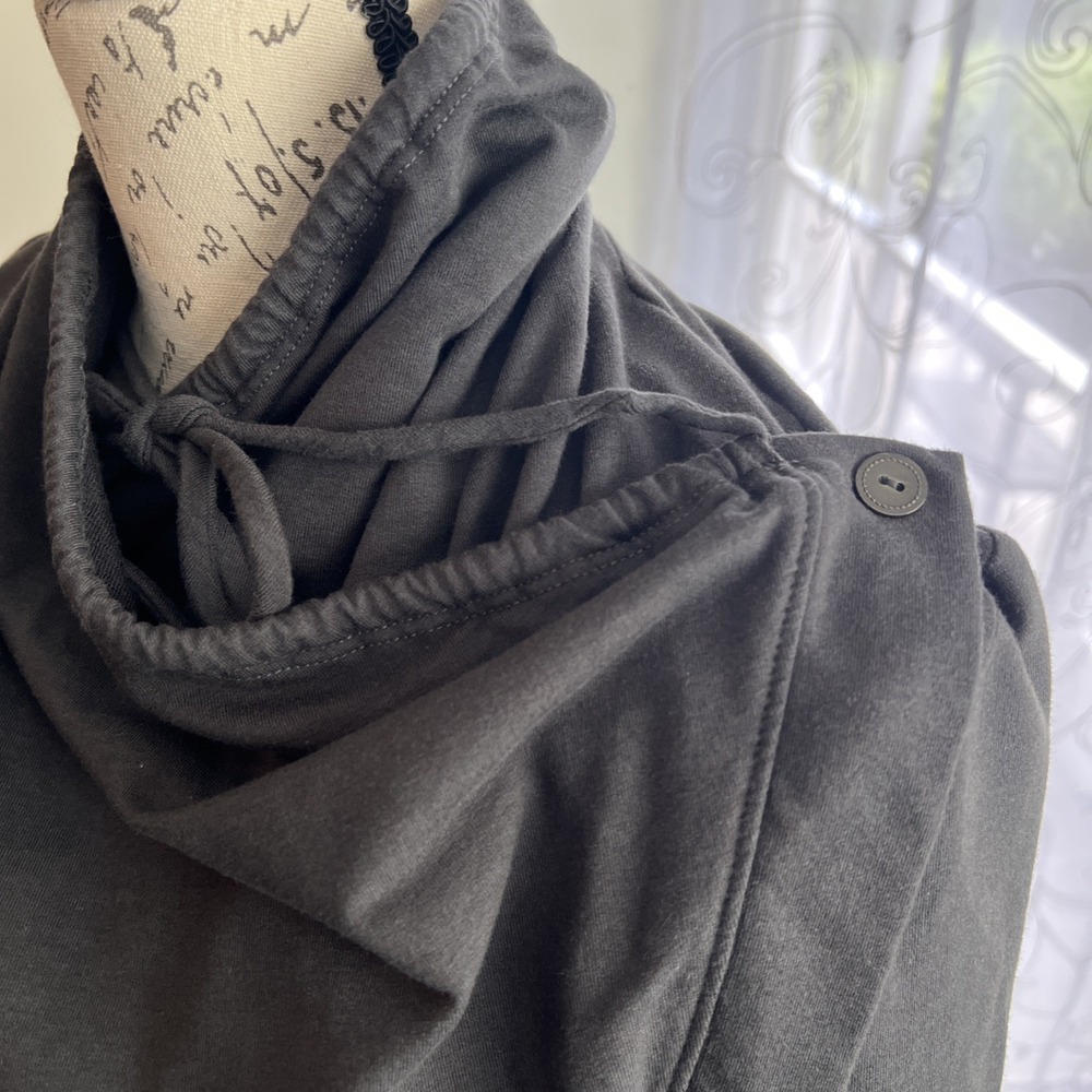 Chalet Et Ceci Long Sleeve Wrap Jacket Women's Small Charcoal Gray Lagenlook - Picture 3 of 12